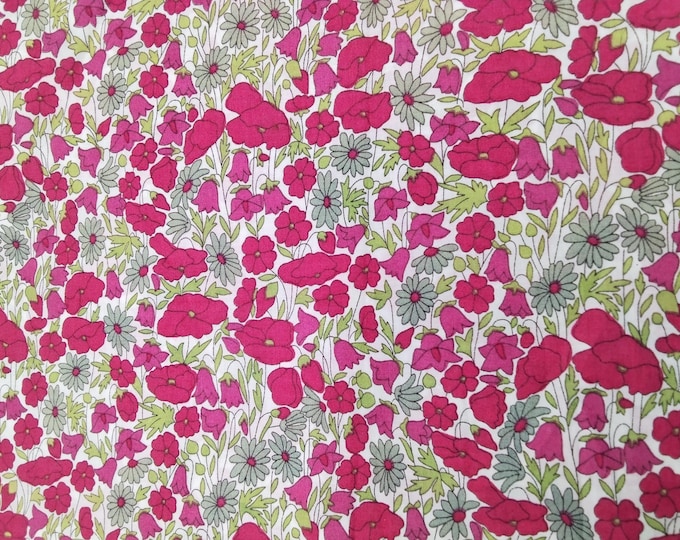 Tana lawn fabric from Liberty of London, bleached Poppy and Daisy