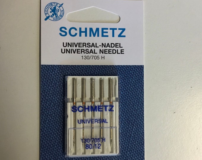 5 Schmetz standard sewing needles, size 80/12