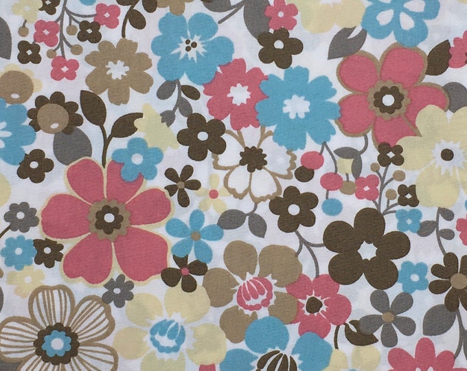 High quality cotton poplin dyed in Japan with vintage floral print