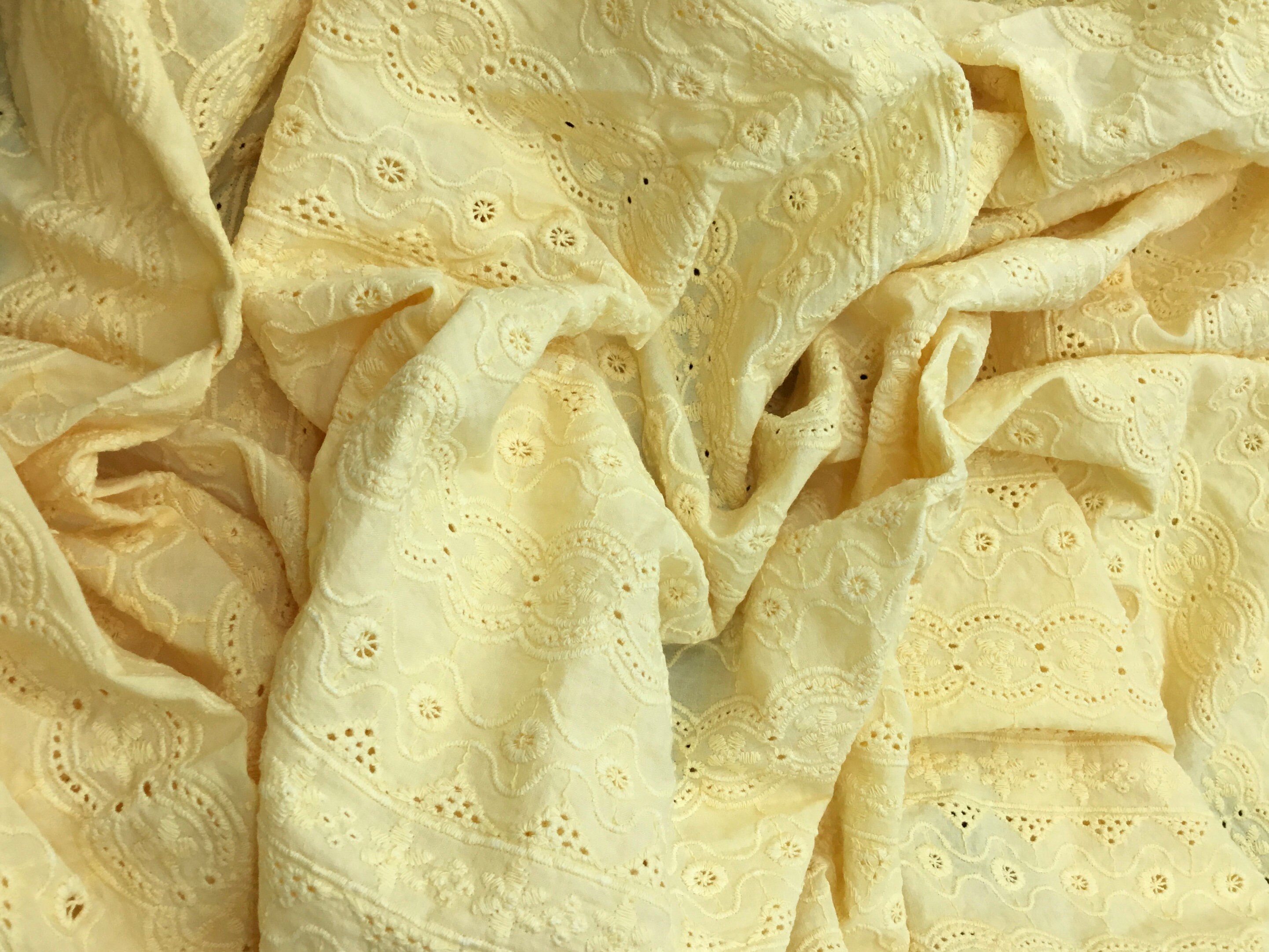 Yellow eyelet fabric new arrivals