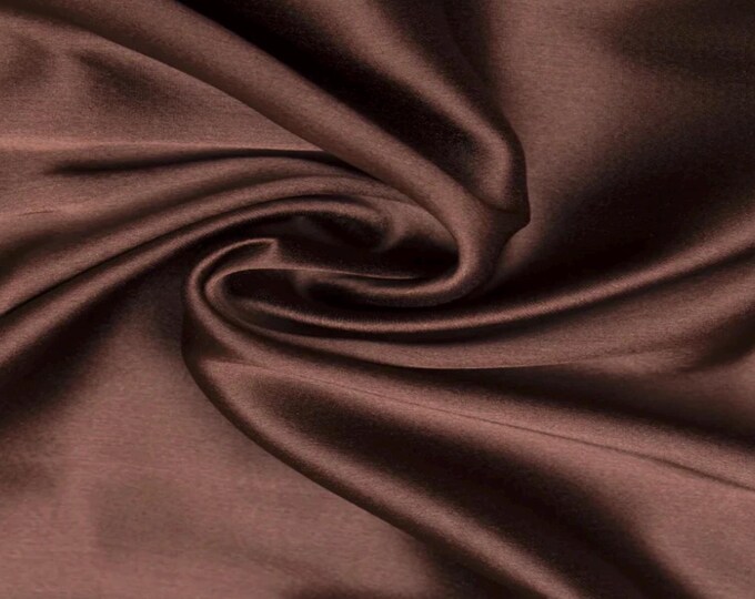 High quality silky satin, very close to genuine silk satin. Brown Chocolate No55