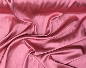 Satin envers crepe simili soie, couleur rose antique no43