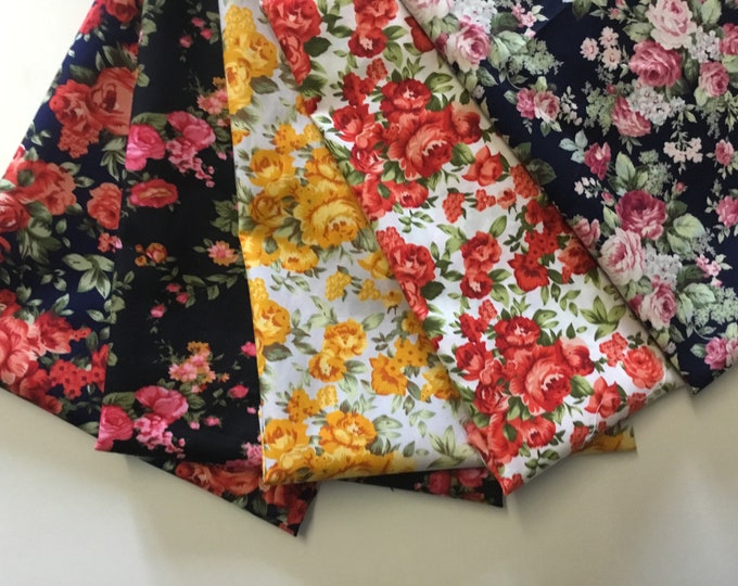 1m25 (5pc, 25cm*1m12) floral cotton poplin