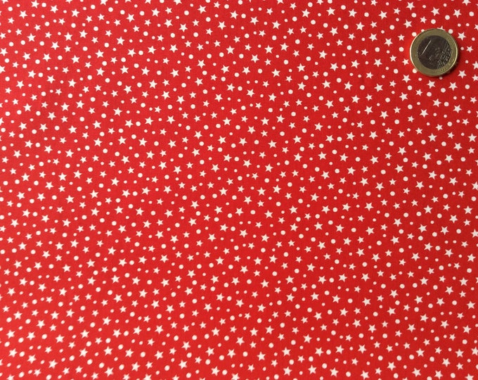 High quality cotton poplin, stars on red