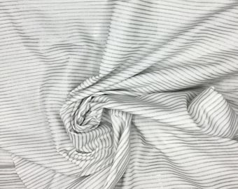 Tissu voile de coton imprimé à la main en Inde. Jaipur rayures argent