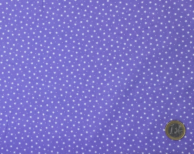 High quality cotton poplin, white stars on lavender