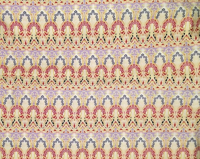 English Pima lawn cotton fabric bleached jugend Charleston print