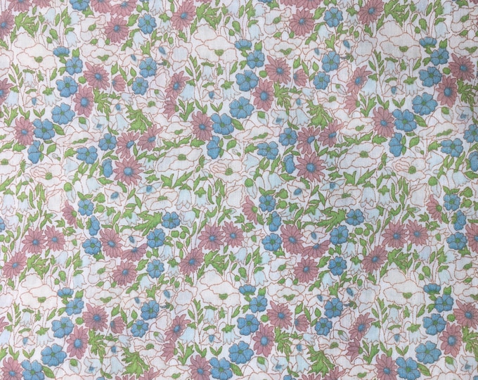 Tana lawn fabric from Liberty of London, exclusive petal and Bud, Aquarelle