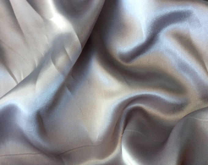 High quality silky satin, very close to genuine silk satin. Silver grey No7