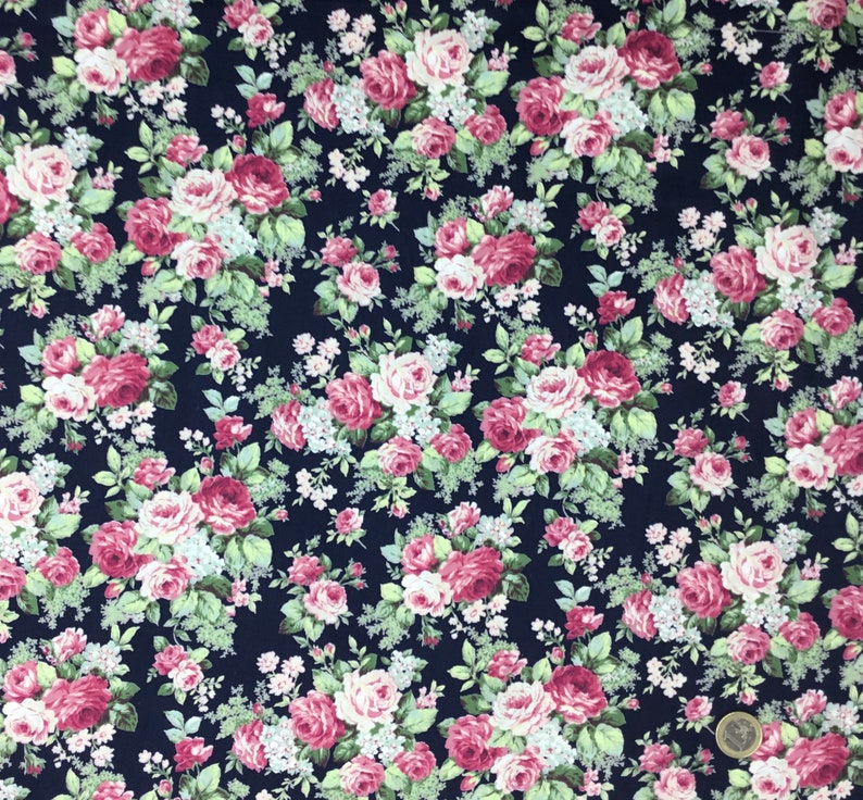 Total 1m 4pc, 25cm1m12 floral cotton poplin image 6