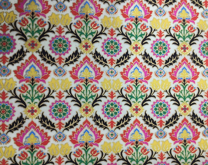 London lawn cotton fabric, priced per 25cm, yellow Gypsy