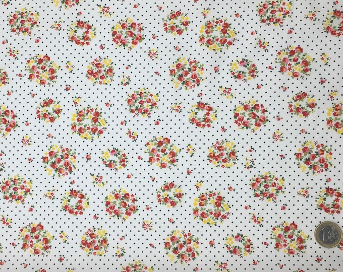 High quality cotton poplin dyed in Japan with Floral print