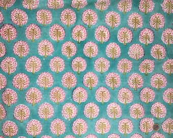 Indian block printed cotton muslin, hand made. Mint Jaipur blockprint