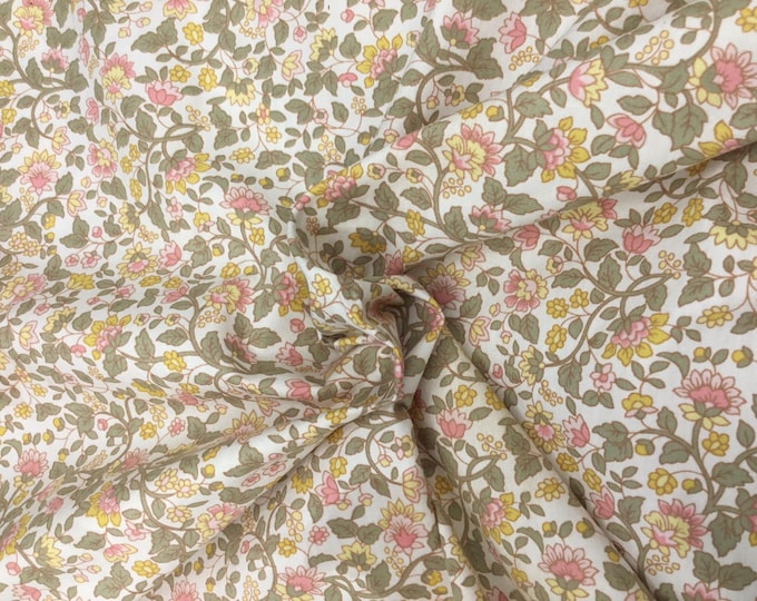 High quality cotton poplin, orange floral print