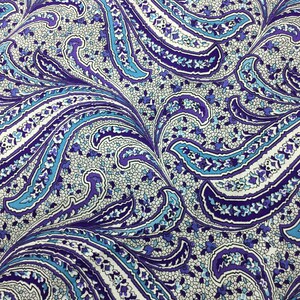 English Pima lawn cotton fabric, lilac paisley
