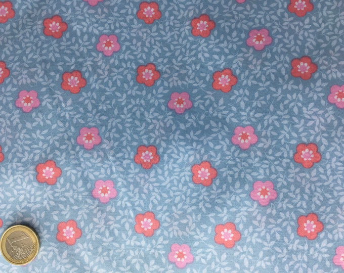 High quality cotton poplin dyed in Japan with flowers