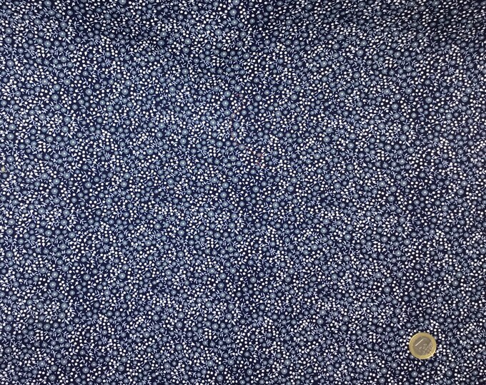 Cotton poplin with Provence blue floral on navy