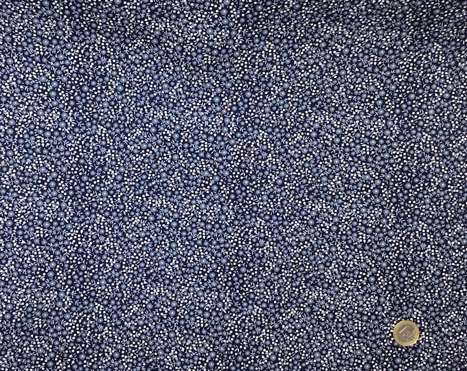 Cotton poplin with Provence blue floral on navy