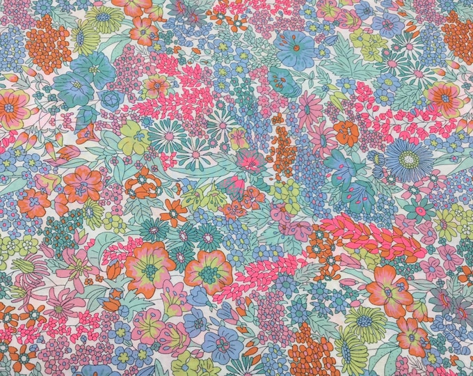 Tana lawn fabric from Liberty of London, Margaret Annie vahiné fluo