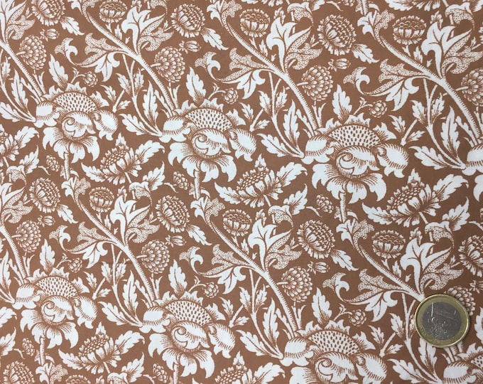 English William Morris cotton poplin, brown