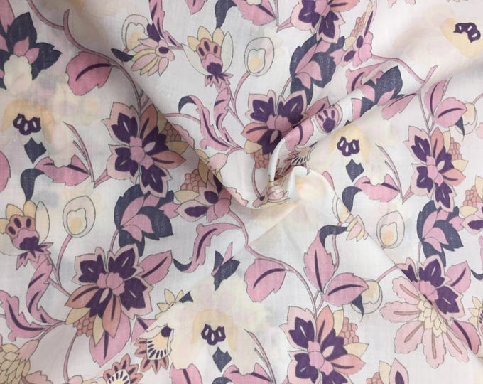 English Pima lawn cotton fabric, lilac foliage