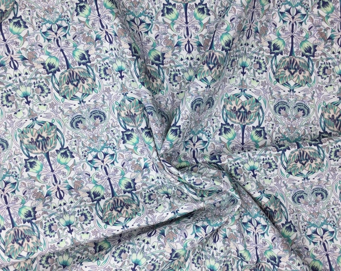 London lawn cotton fabric, Teal Jugend