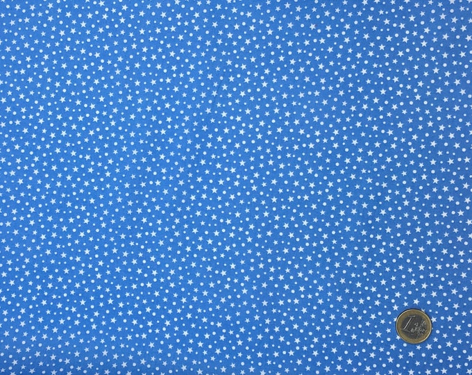 High quality cotton poplin, white stars on mid blue