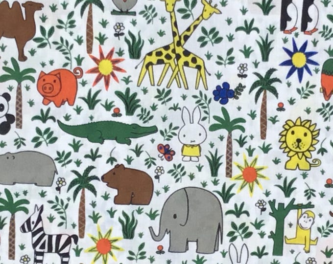 The limited edition Miffy Zoology on off-white. Tana lawn fabric from Liberty of London.