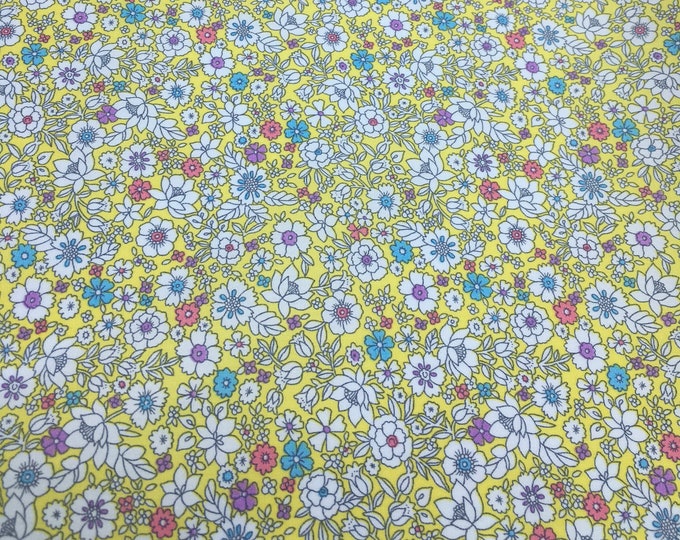 High quality cotton poplin with floral on yellow, Heidi