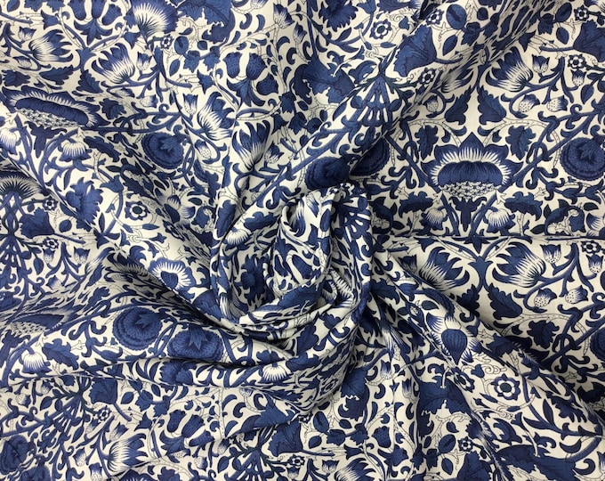 Tana lawn fabric from Liberty of London, exclusive navy Lodden