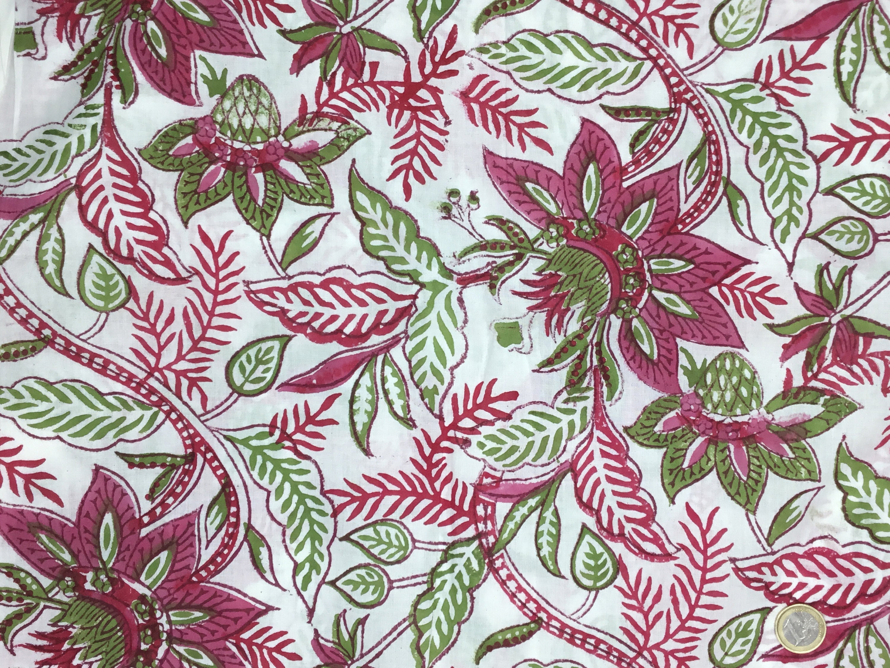 Hand painted Indian cotton fabric