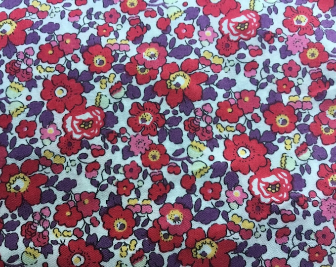 Tana lawn fabric from Liberty of London, exclusive Betsy Ann red fruits