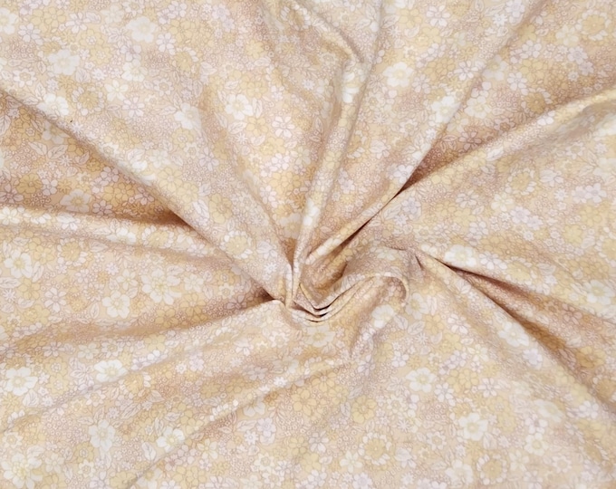 High quality cotton poplin dyed in Japan with Provence soft orange floral print