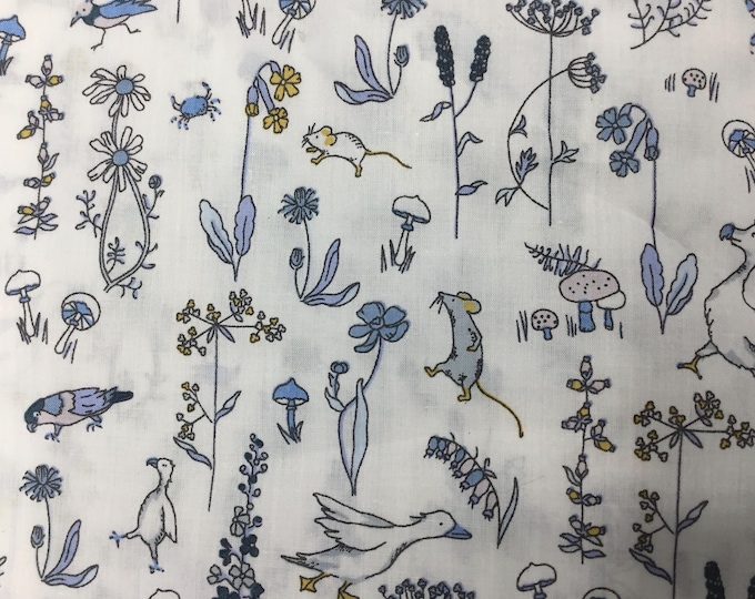 Tana lawn fabric from Liberty of London, Theo Blue Dust