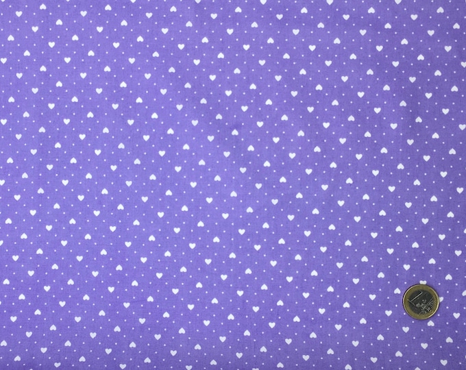 High quality cotton poplin, hearts on violet