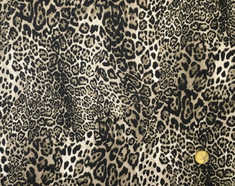 Popeline de coton oekotex, imprimé animal léopard beige/gris