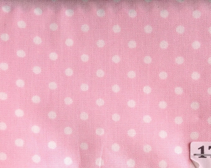 High quality cotton poplin printed in Japan, 3mm pink polka dots no39