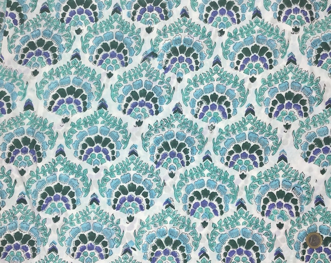 Indian block printed cotton voile, hand made. Jaipur India