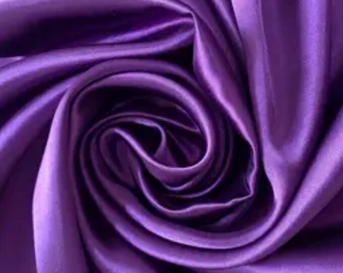 High quality silky satin, very close to genuine silk satin. Purple No53