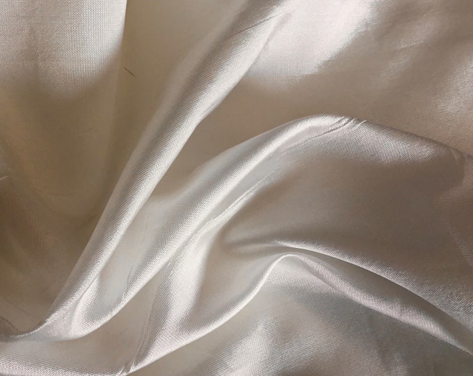 Faux silk fabric or artificial silk, lightweight, light ivory, sold per meter (39”)