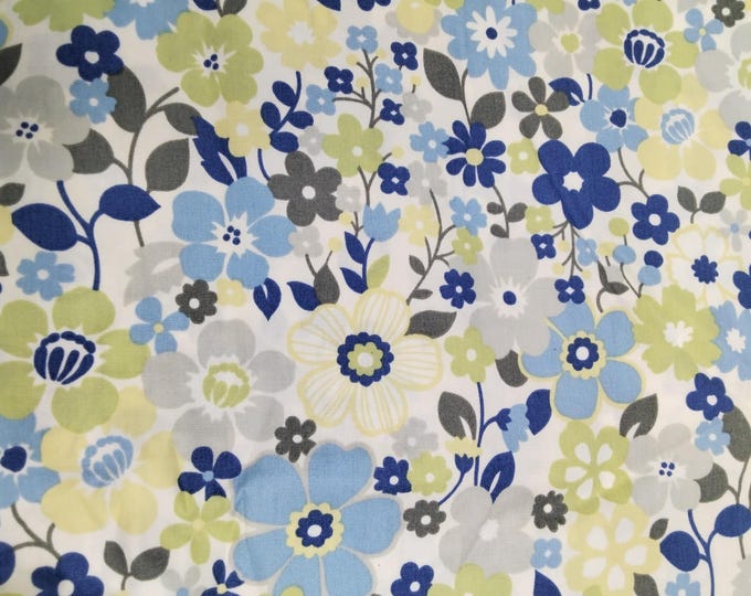 High quality cotton poplin dyed in Japan with vintage floral print
