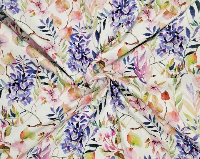 William Morris:  english Pima lawn fabric, aquarelle flowers