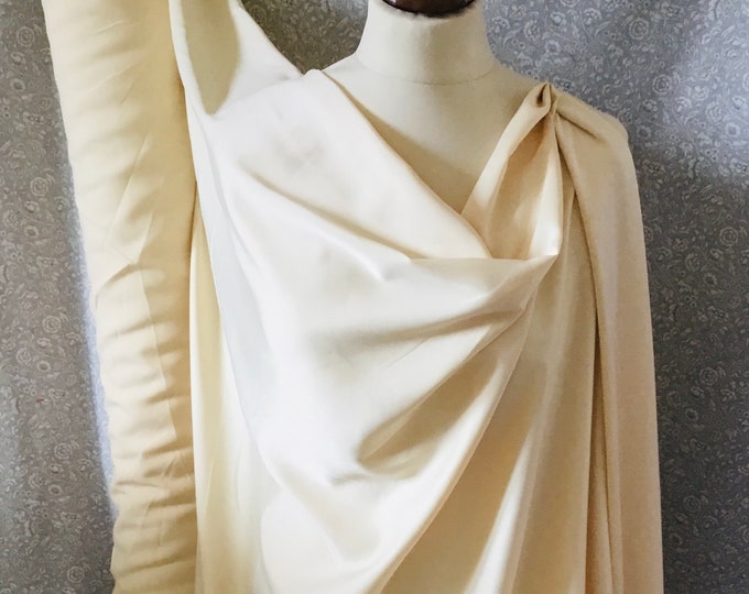 High quality faux silk satin, close to genuine silk. Beige/creme