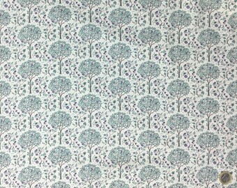 Genuine Pima lawn cotton fabric, soft green apple trees