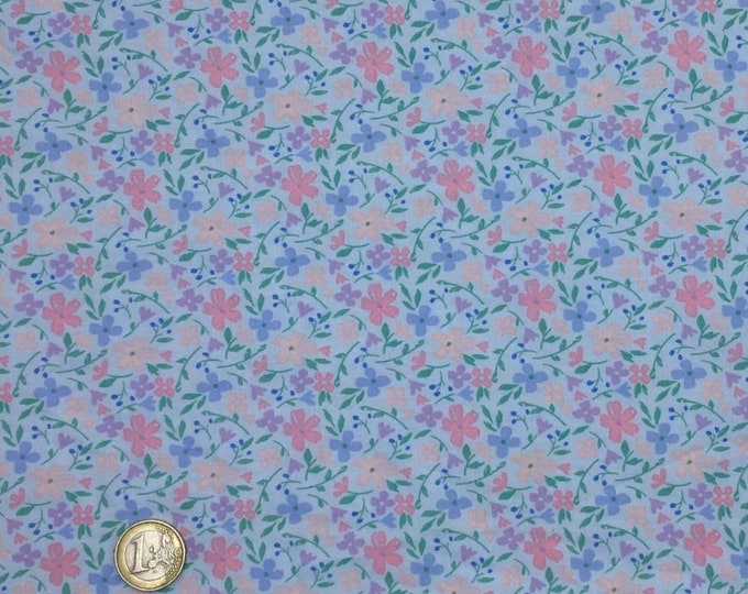 High quality cotton poplin dyed in Japan with blue floral print