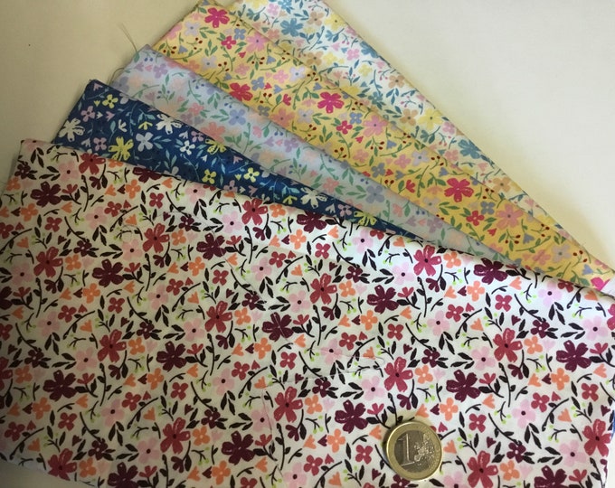 2m50 (5pc, 50cm*1m12) floral cotton poplin