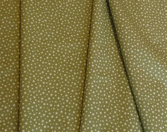 High quality cotton poplin, khaki star print