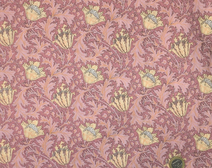 English Pima lawn cotton fabric, Pink thistle