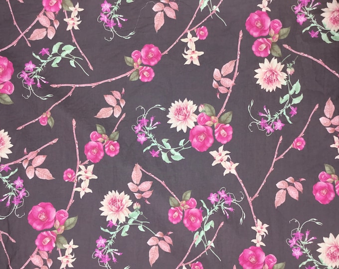 English Pima lawn cotton fabric, floral memories