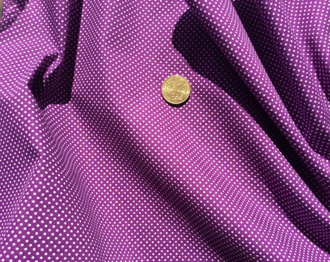 High quality cotton poplin dyed in Japan with 2mm polka dots purple